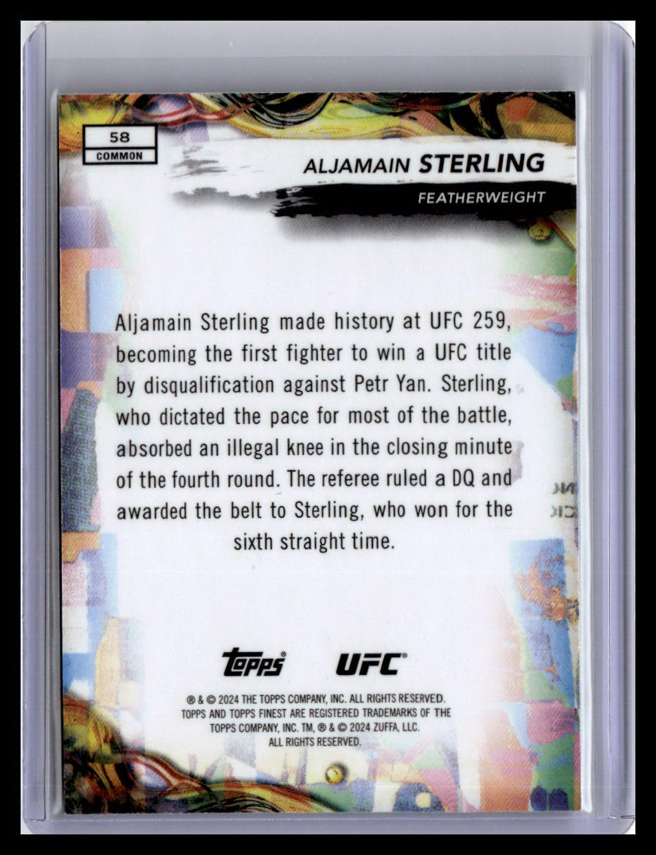 2024 Topps Finest UFC #58 Aljamain Sterling