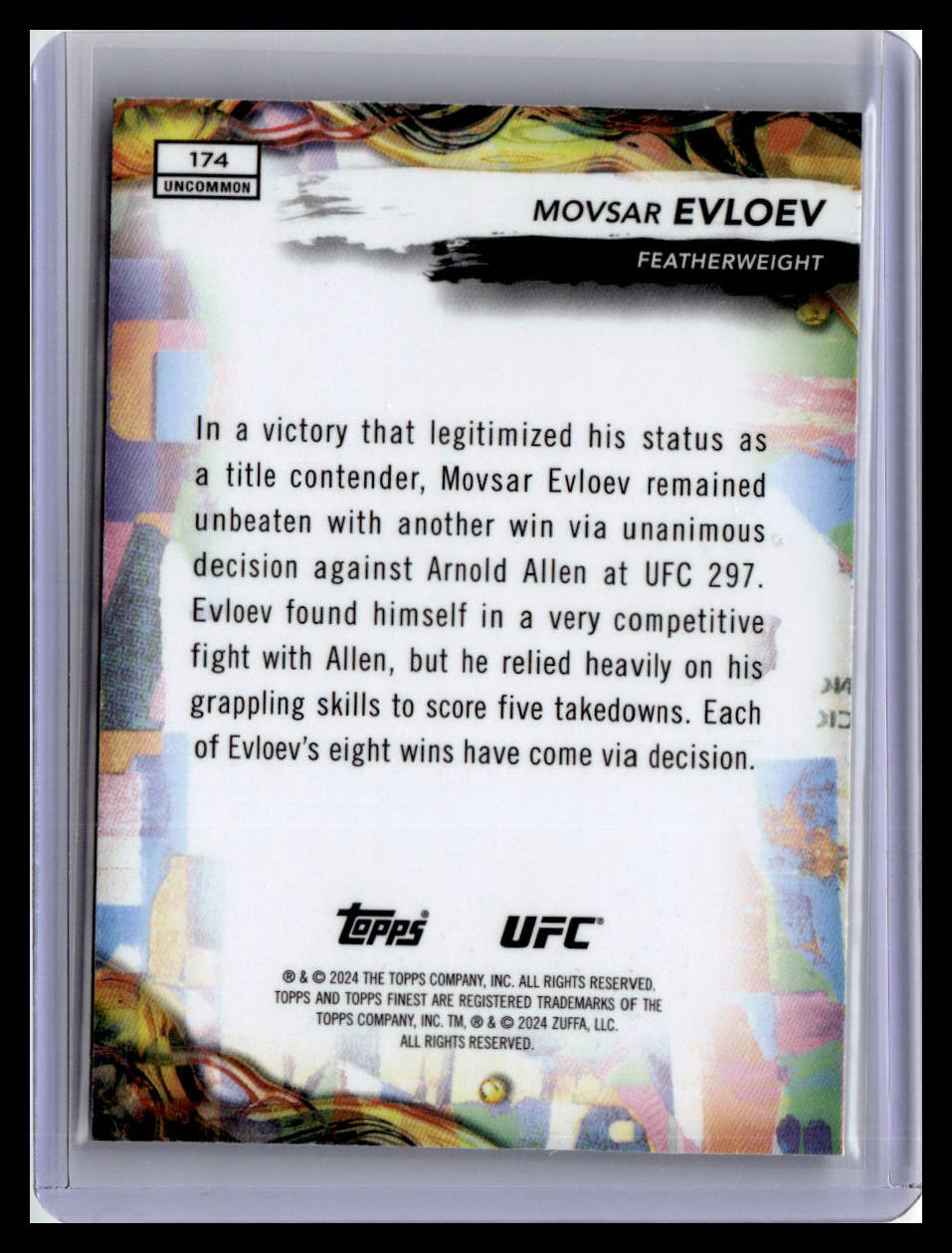 2024 Topps Finest UFC #174 Movsar Evloev