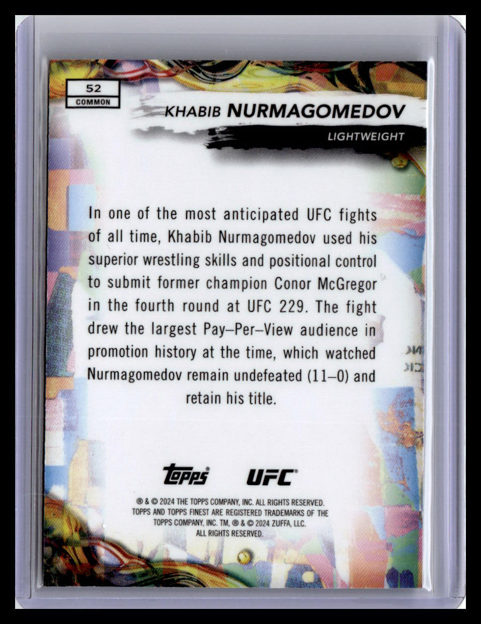 2024 Topps Finest UFC #52 Khabib Nurmagomedov