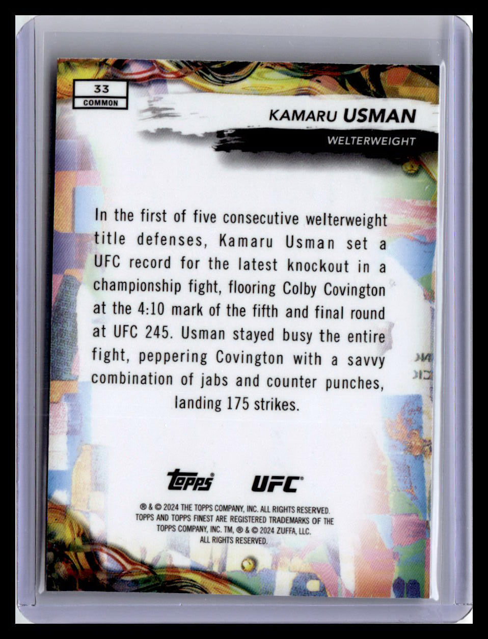 2024 Topps Finest UFC #33 Kamaru Usman