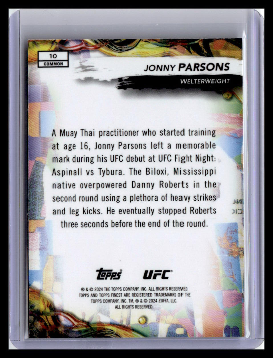2024 Topps Finest UFC #10 Jonny Parsons (RC)