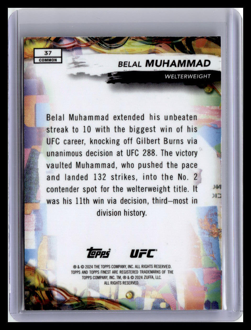 2024 Topps Finest UFC #37 Belal Muhammad