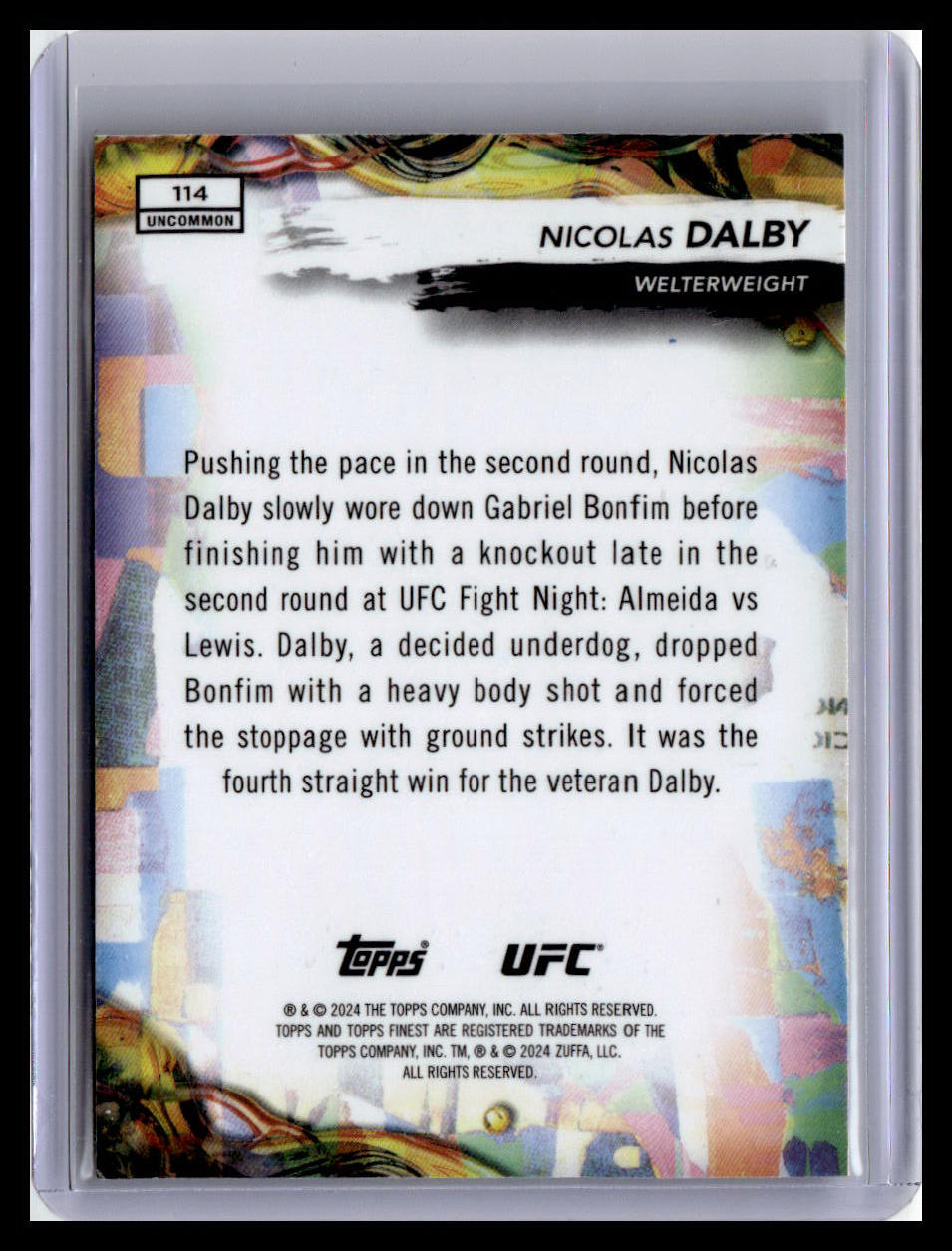 2024 Topps Finest UFC #114 Nicolas Dalby