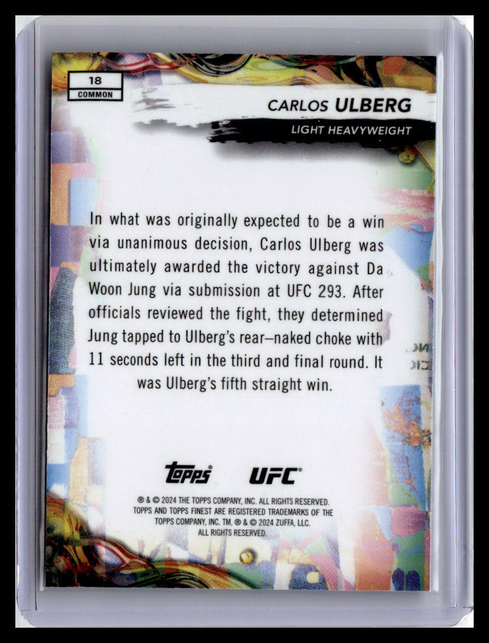 2024 Topps Finest UFC #18 Carlos Ulberg