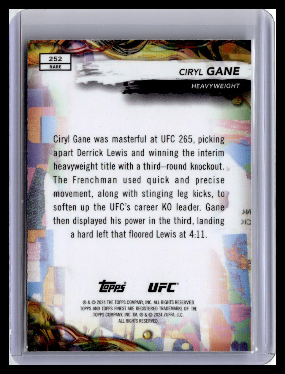 2024 Topps Finest UFC #252 Ciryl Gane