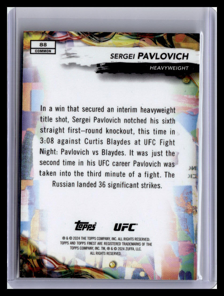2024 Topps Finest UFC #88 Sergei Pavlovich