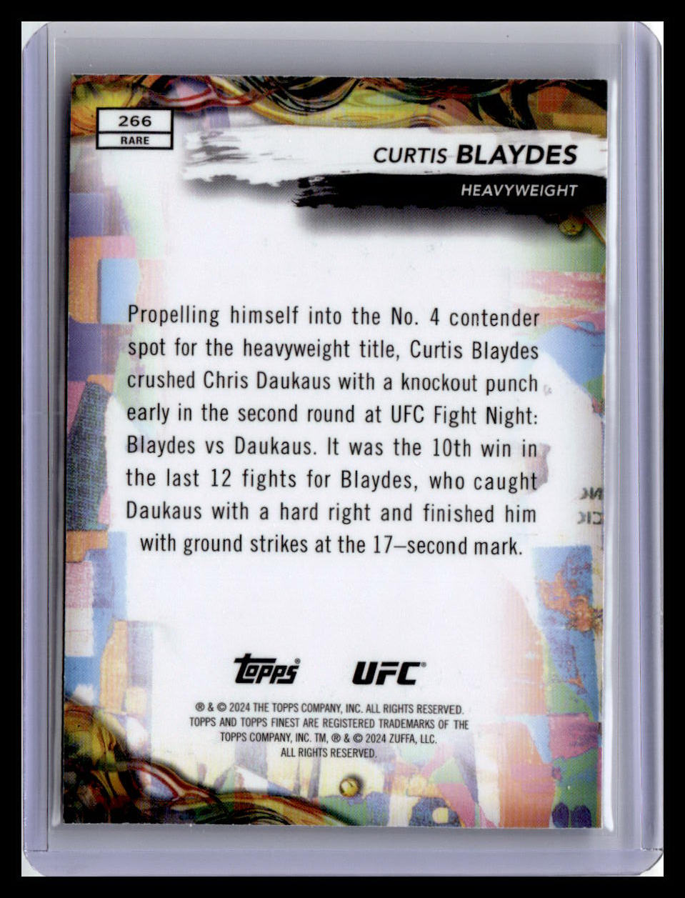 2024 Topps Finest UFC #266 Curtis Blaydes