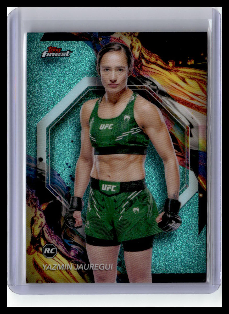 2024 Topps Finest UFC #193 Yazmin Jauregui (RC) Aqua Glitter Refractors