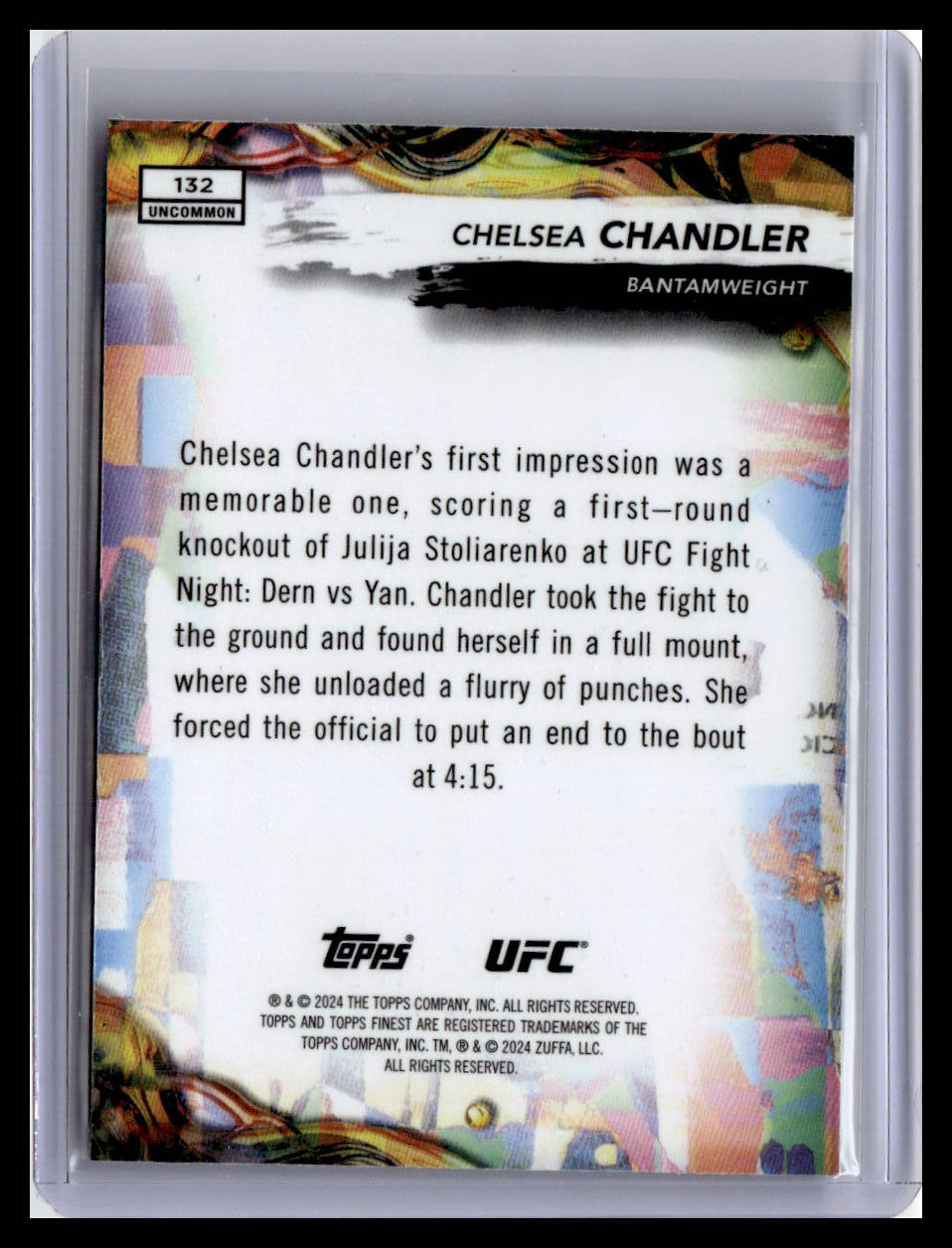 2024 Topps Finest UFC #132 Chelsea Chandler (RC) Aqua Glitter Refractors
