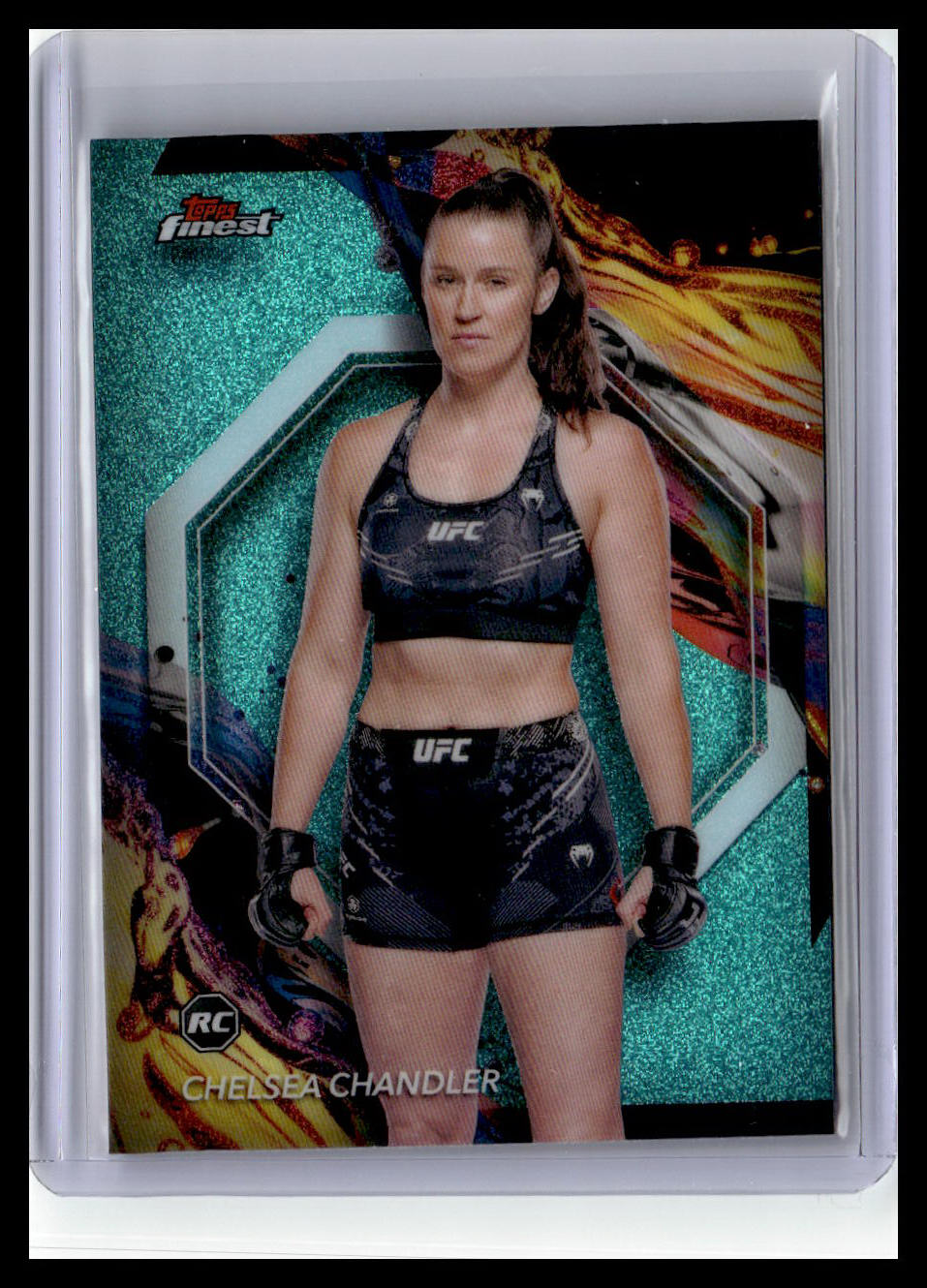2024 Topps Finest UFC #132 Chelsea Chandler (RC) Aqua Glitter Refractors
