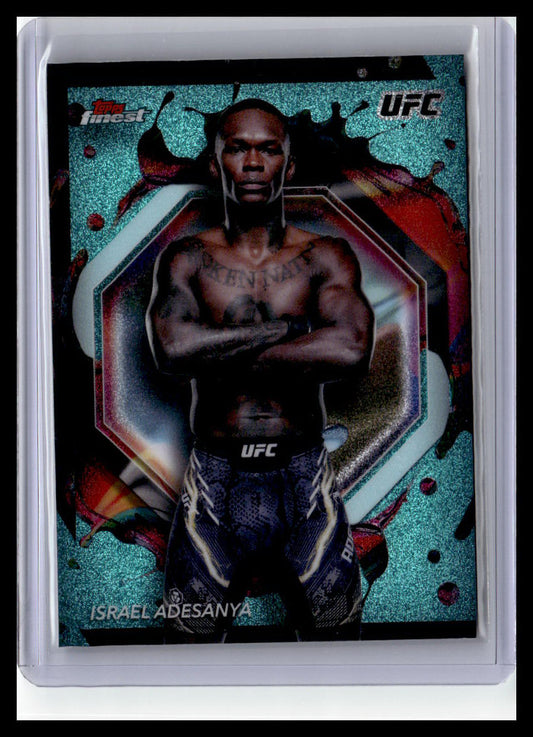 2024 Topps Finest UFC #206 Israel Adesanya Aqua Glitter Refractors