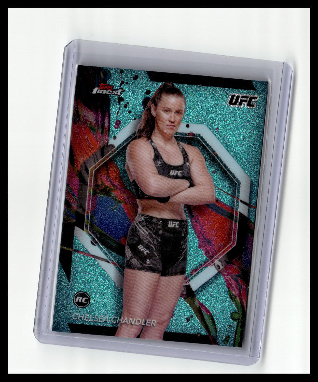 2024 Topps Finest UFC #32 Chelsea Chandler (RC) Aqua Glitter Refractor