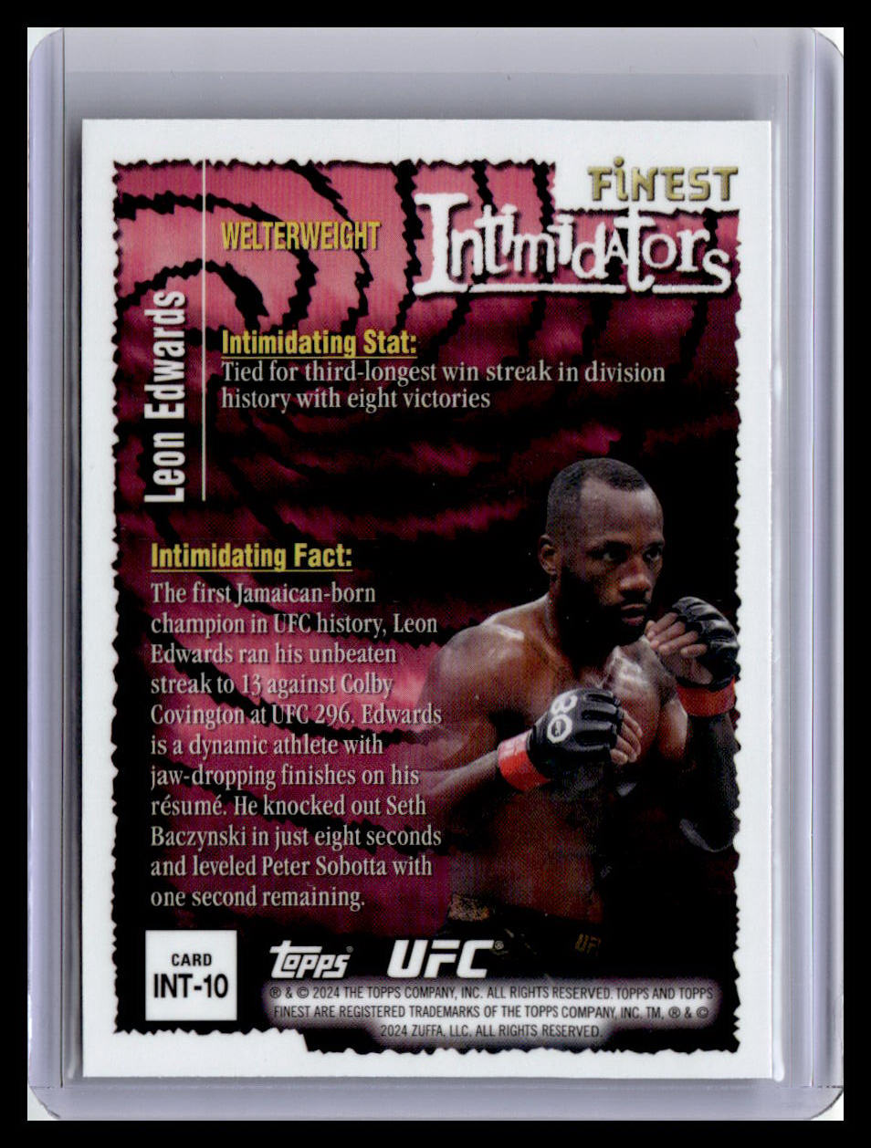 2024 Topps Finest UFC #INT-10 Leon Edwards Intimidators