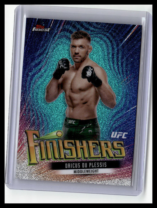 2024 Topps Finest UFC #FIN-11 Dricus Du Plessis Finishers Aqua Glitter