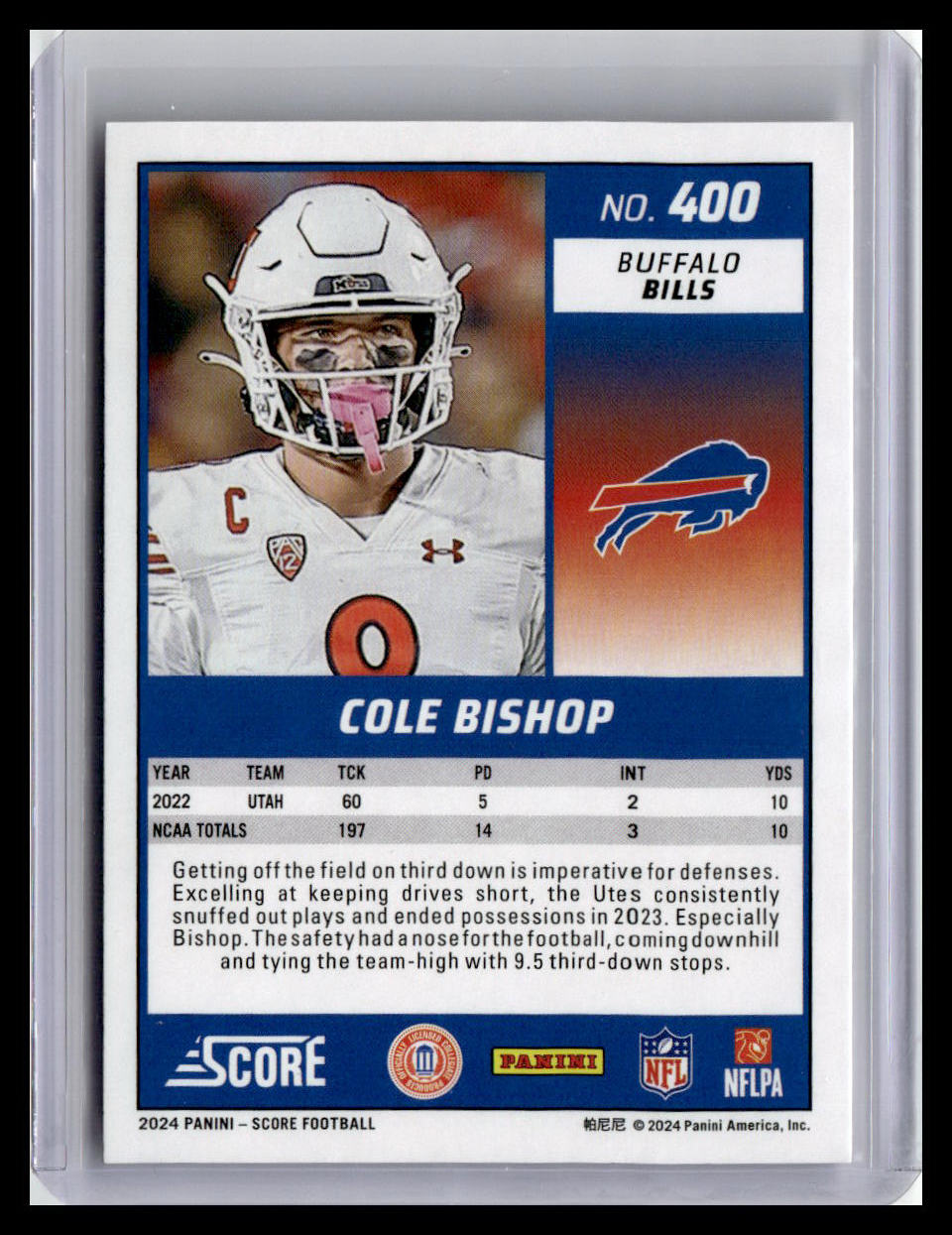2024 Score #400 Cole Bishop (RC)