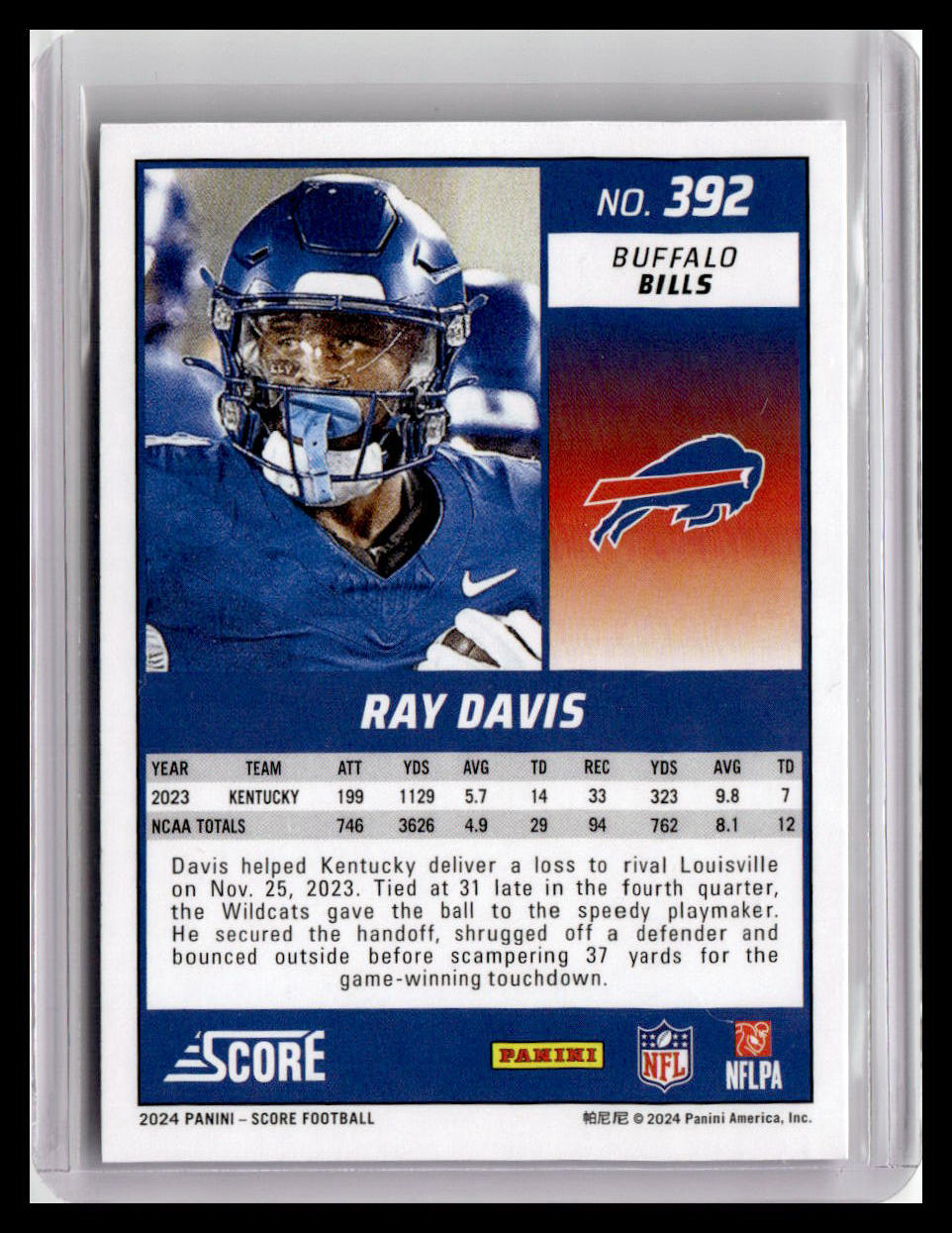 2024 Score #392 Ray Davis (RC)