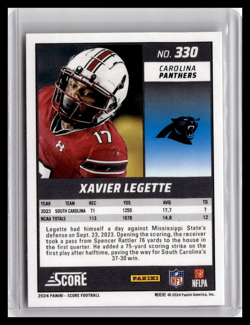 2024 Score #330 Xavier Legette (RC)