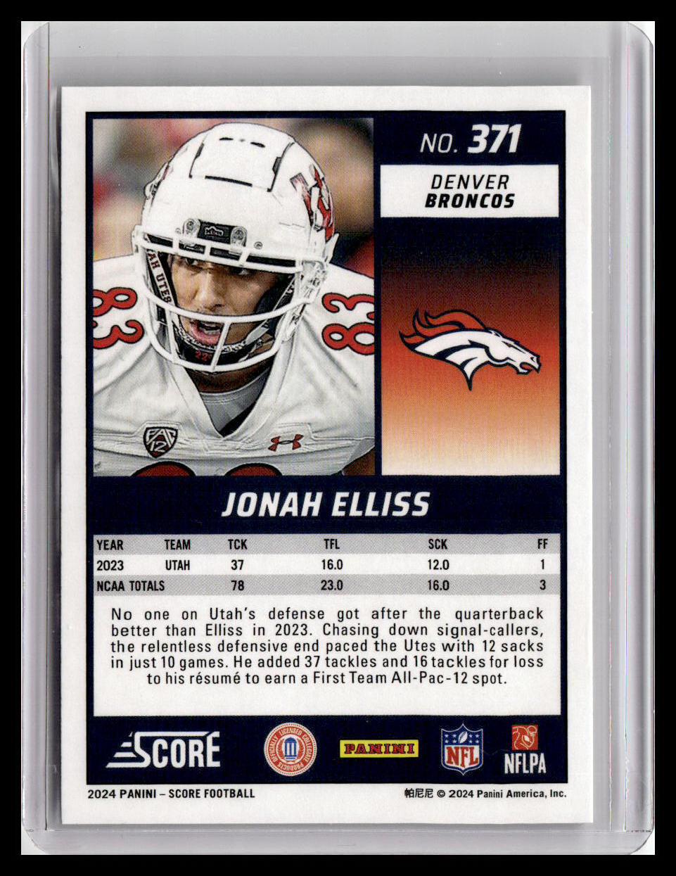 2024 Score #371 Jonah Elliss (RC)