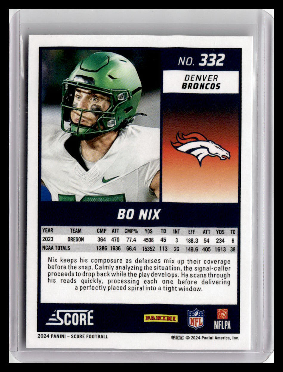 2024 Score #332 Bo Nix (RC)