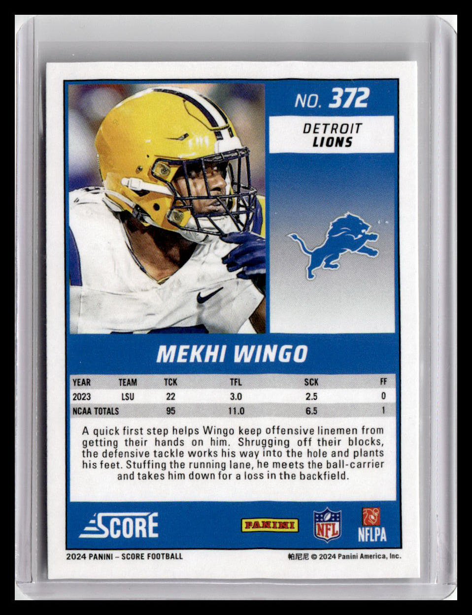 2024 Score #372 Mekhi Wingo (RC)