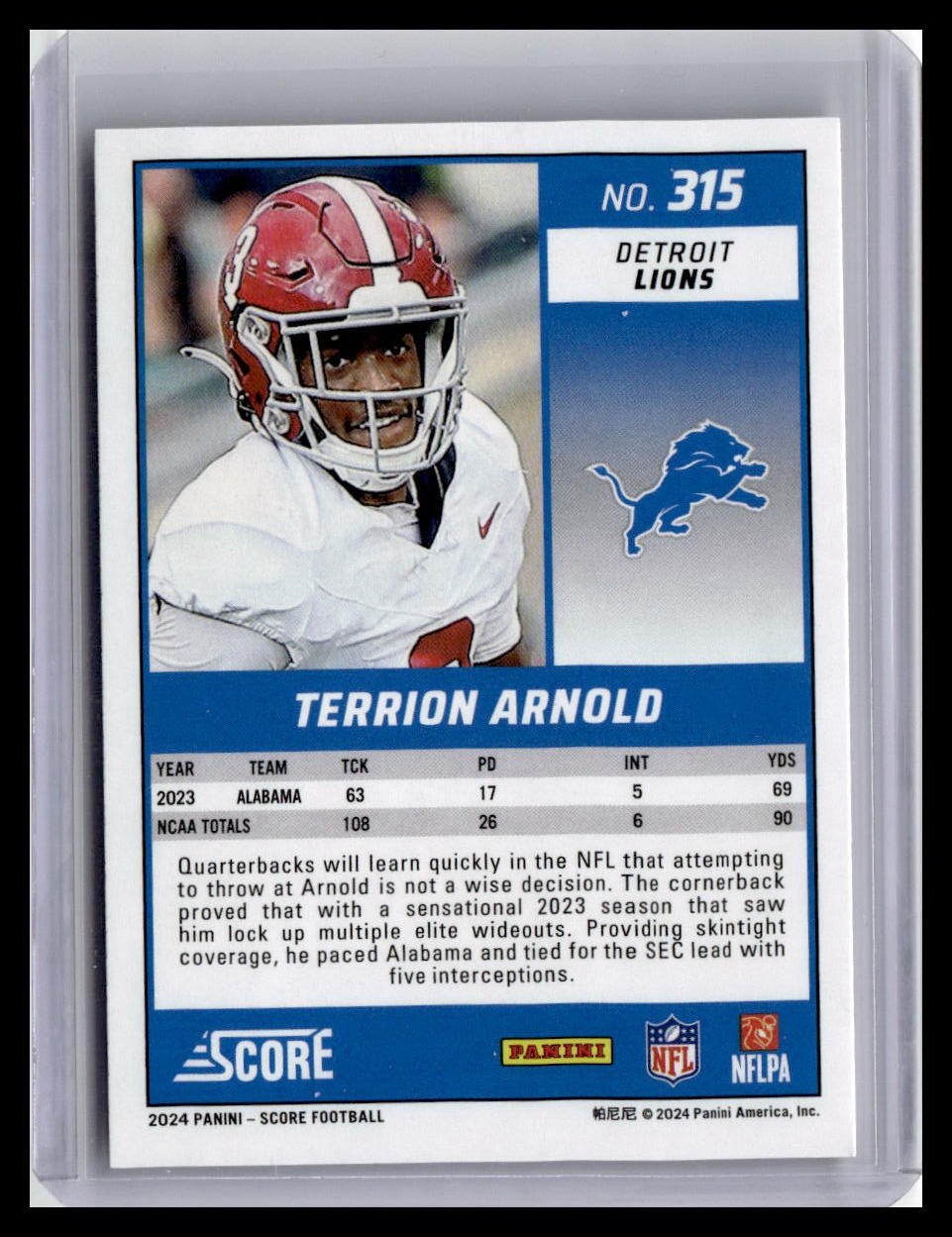 2024 Score #315 Terrion Arnold (RC)