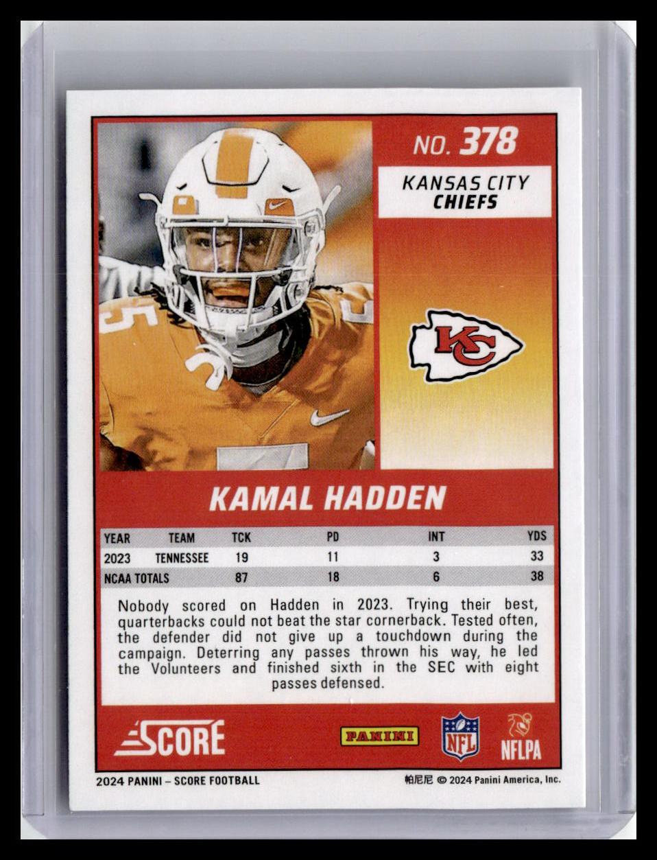 2024 Score #378 Kamal Hadden (RC)