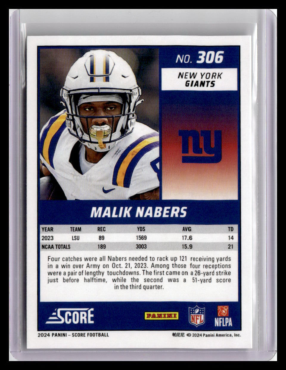 2024 Score #306 Malik Nabers (RC)