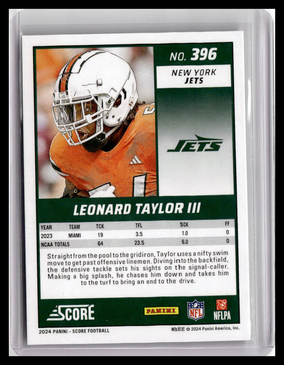 2024 Score #396 Leonard Taylor III (RC)