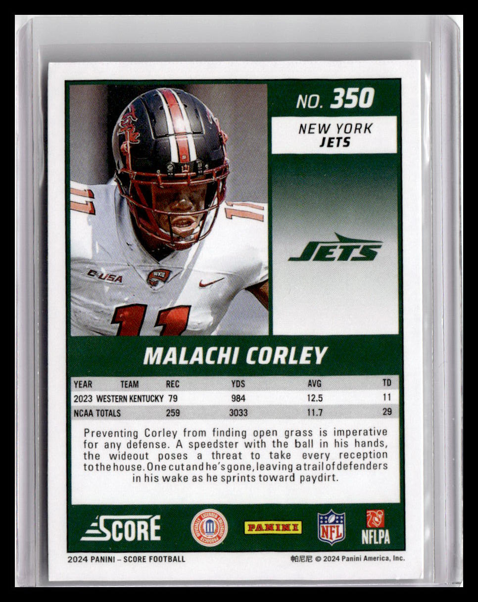 2024 Score #350 Malachi Corley (RC)