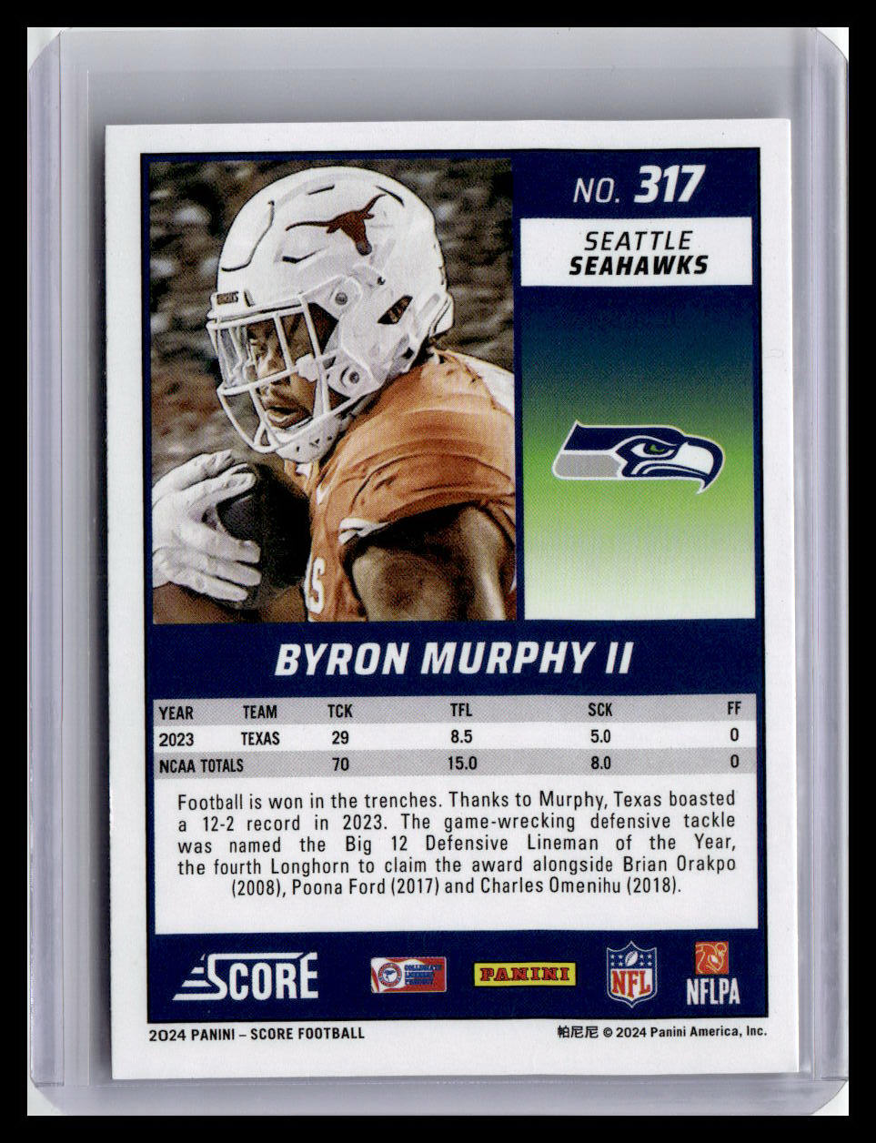 2024 Score #317 Byron Murphy II (RC)