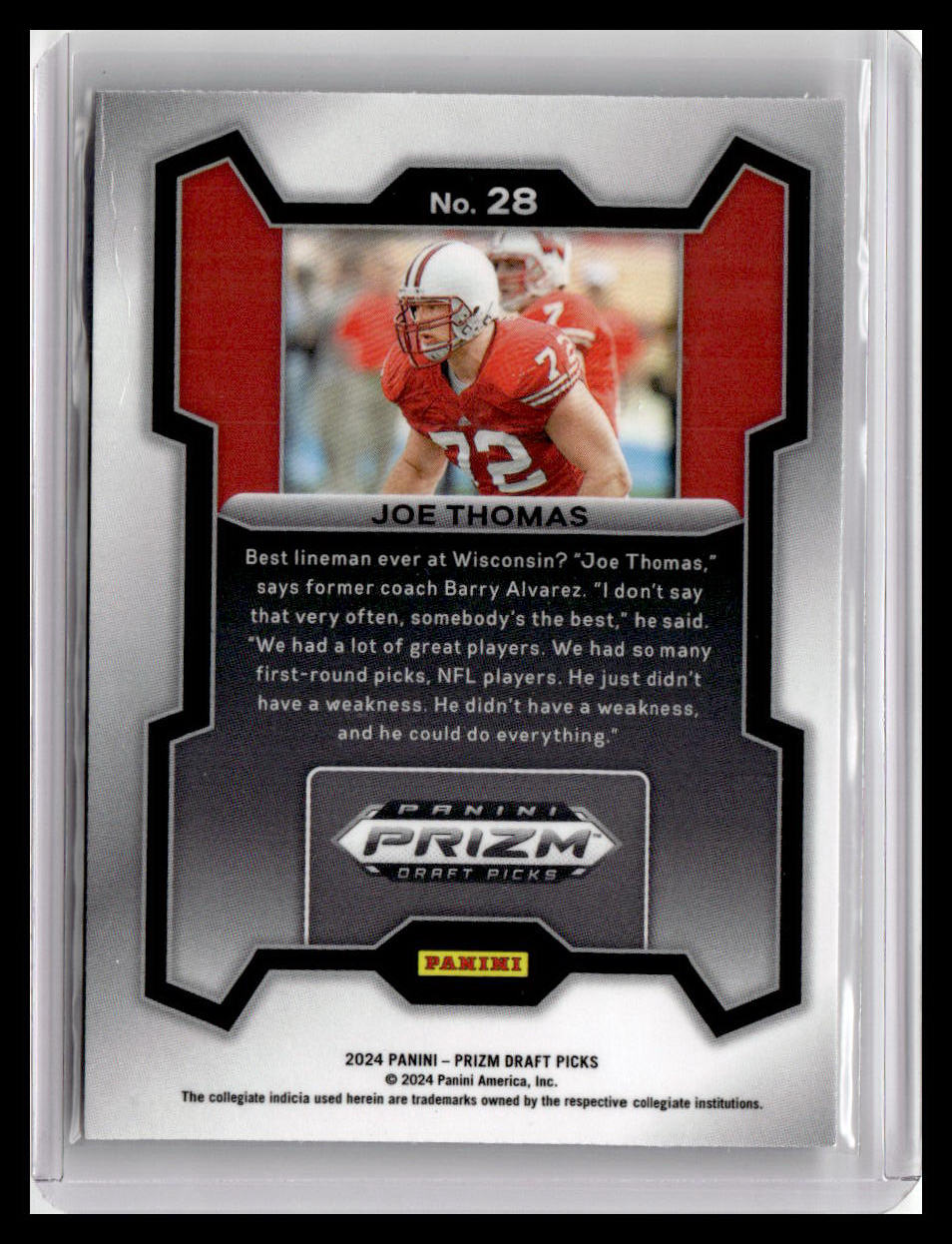 2024 Panini Prizm Draft Picks #28 Joe Thomas