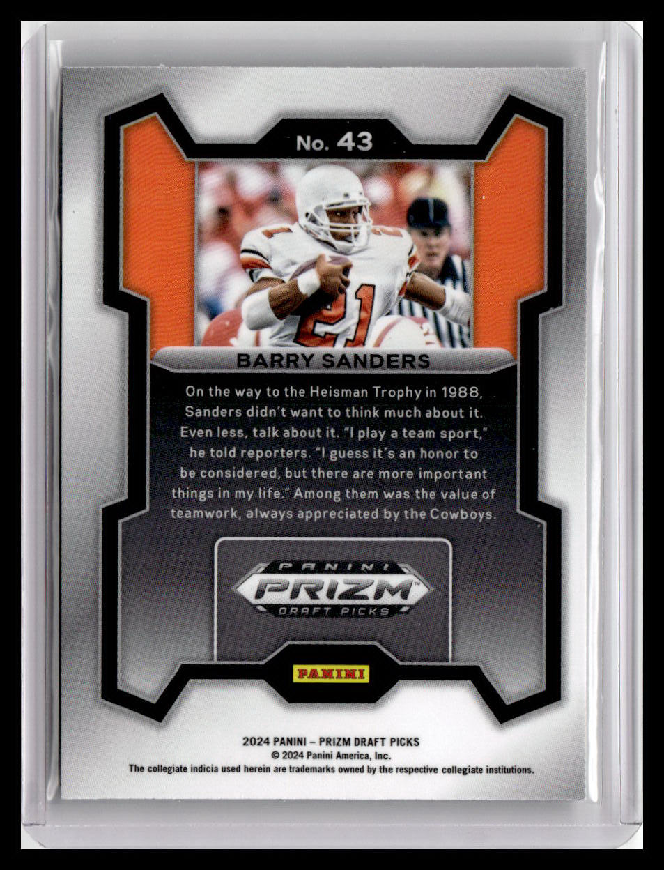2024 Panini Prizm Draft Picks #43 Barry Sanders