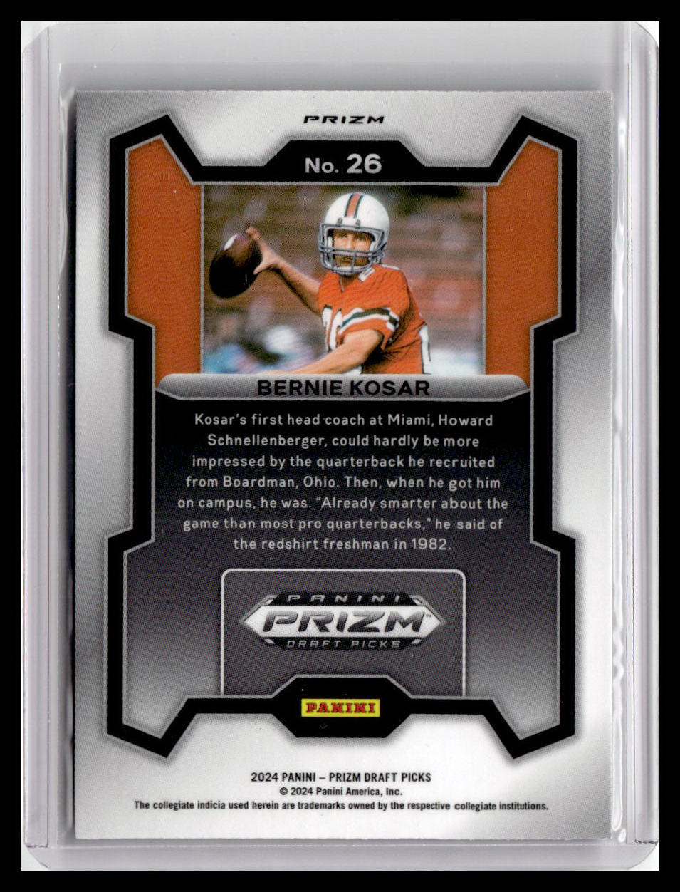 2024 Panini Prizm Draft Picks #26 Bernie Kosar Silver