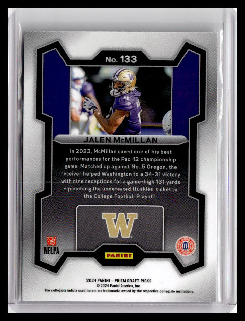 2024 Panini Prizm Draft Picks #133 Jalen McMillan (RC)
