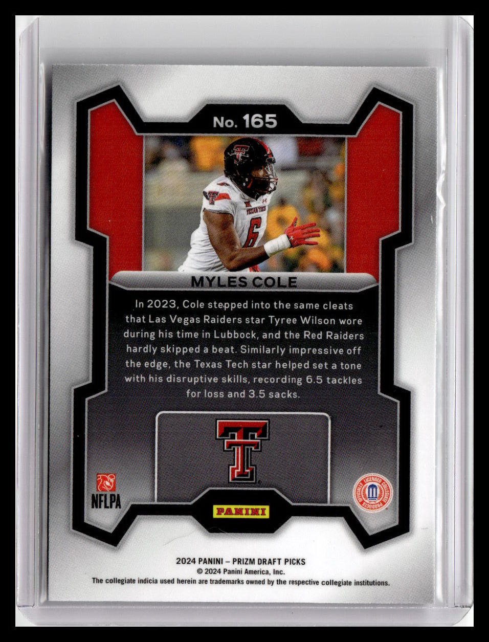 2024 Panini Prizm Draft Picks #165 Myles Cole (RC)