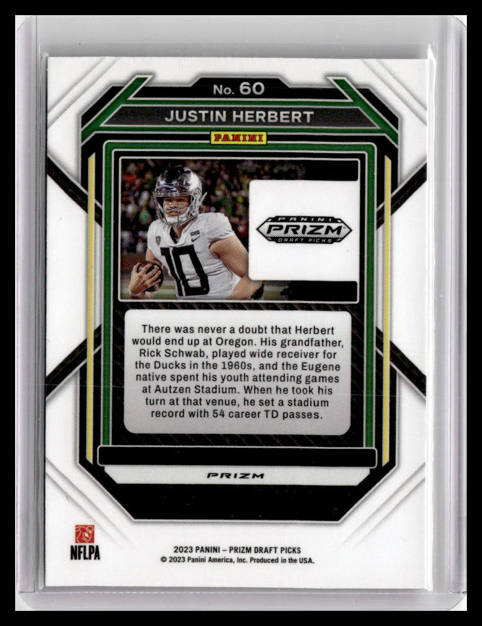 2023 Panini Prizm Draft Picks #60 Justin Herbert Gold Cracked Ice