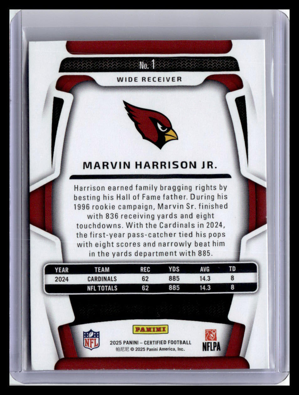 2025 Panini Certified #1 Marvin Harrison Jr.