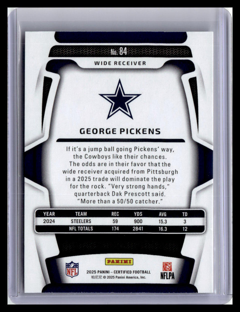 2025 Panini Certified #84 George Pickens