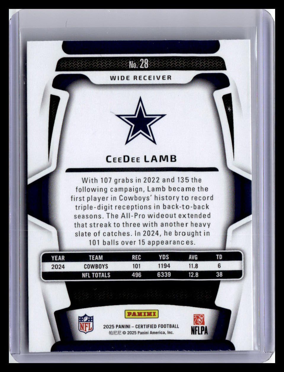 2025 Panini Certified #28 CeeDee Lamb