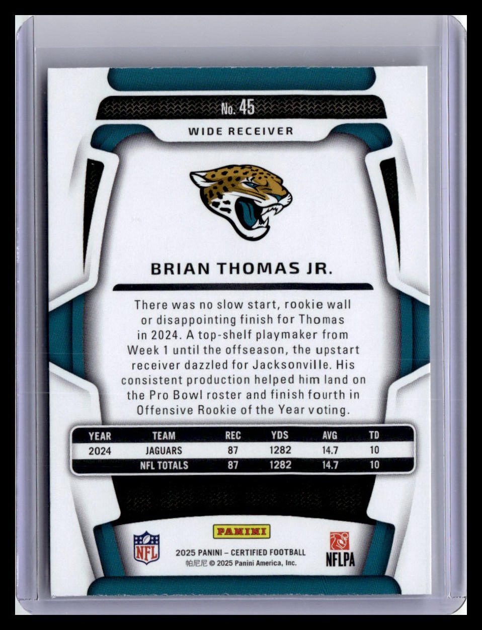 2025 Panini Certified #45 Brian Thomas Jr.