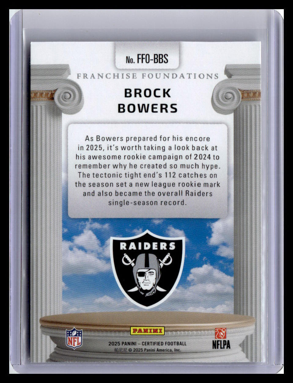 2025 Panini Certified #FFO-BBS Brock Bowers Franchise Foundations