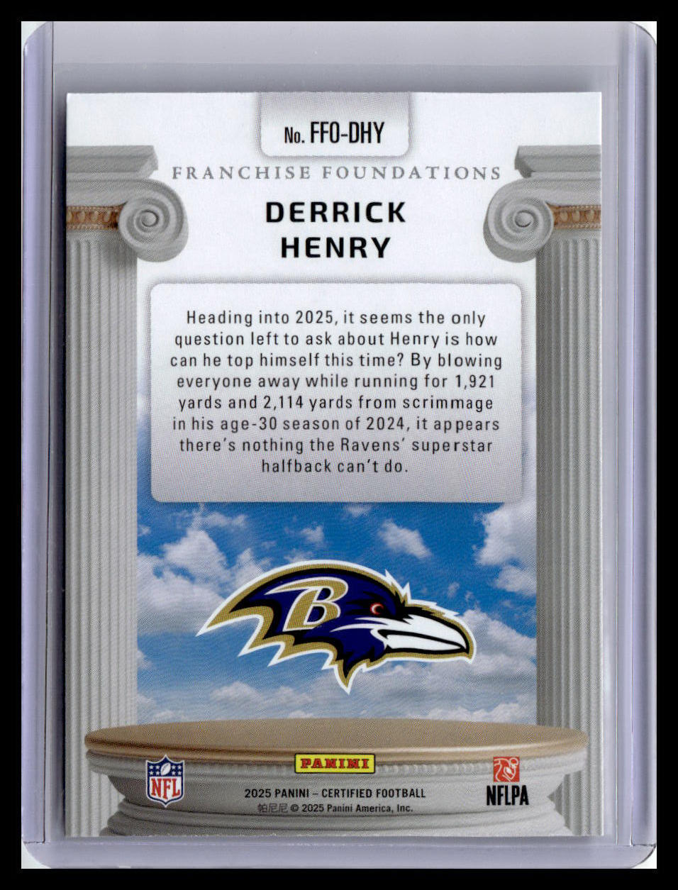 2025 Panini Certified #FFO-DHY Derrick Henry Franchise Foundations