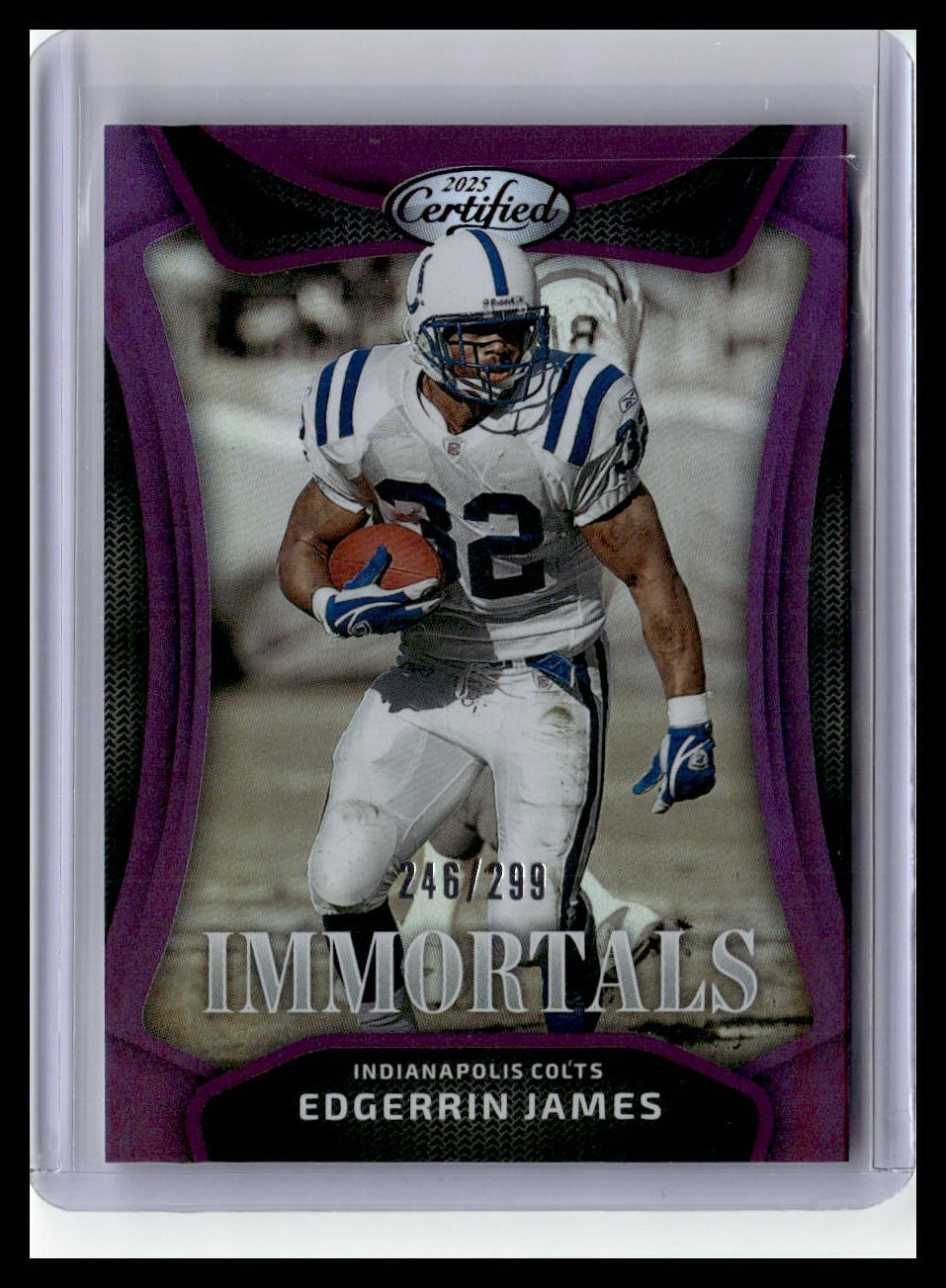 2025 Panini Certified #IM-EJS Edgerrin James Purple Immortals /299