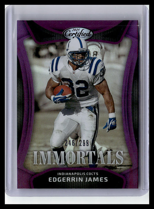 2025 Panini Certified #IM-EJS Edgerrin James Purple Immortals /299