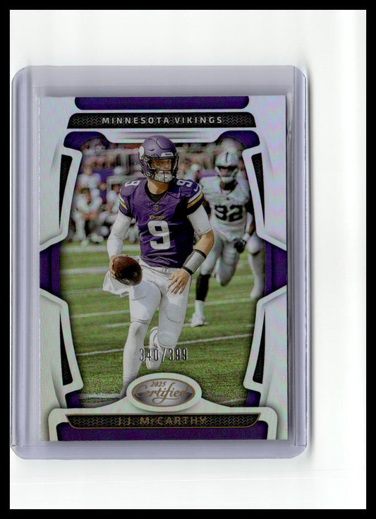 2025 Panini Certified #66 J.J. McCarthy Purple Holo /399