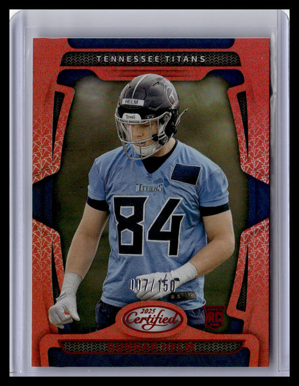 2025 Panini Certified #181 Gunnar Helm (RC) Mirror Orange /150