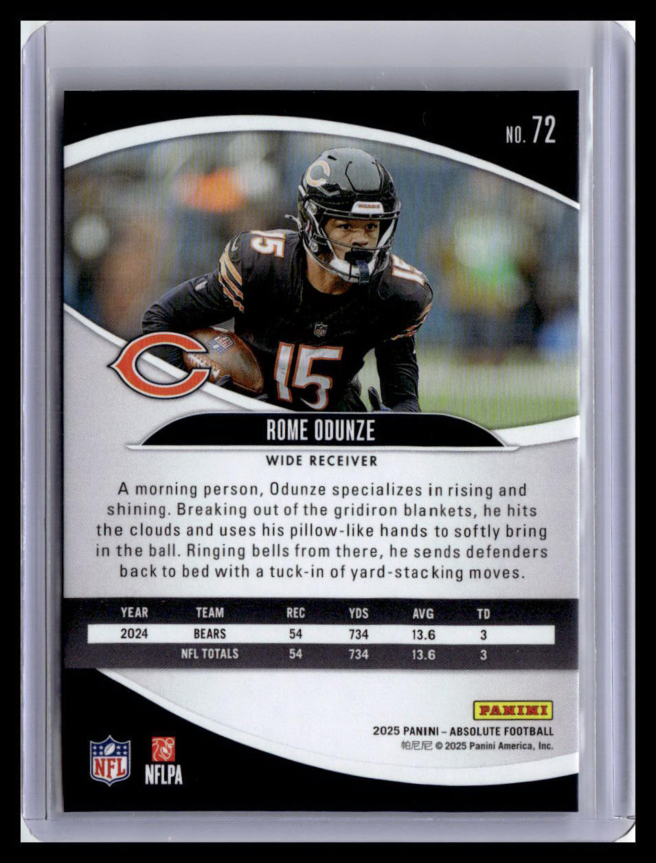 2025 Panini Absolute #72 Rome Odunze Red & Green