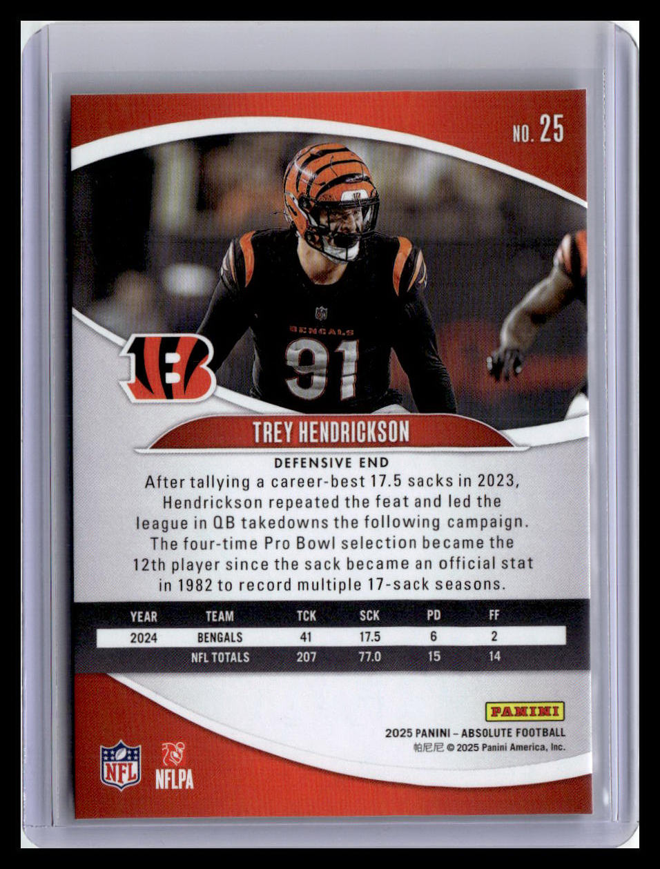 2025 Panini Absolute #25 Trey Hendrickson Red & Green