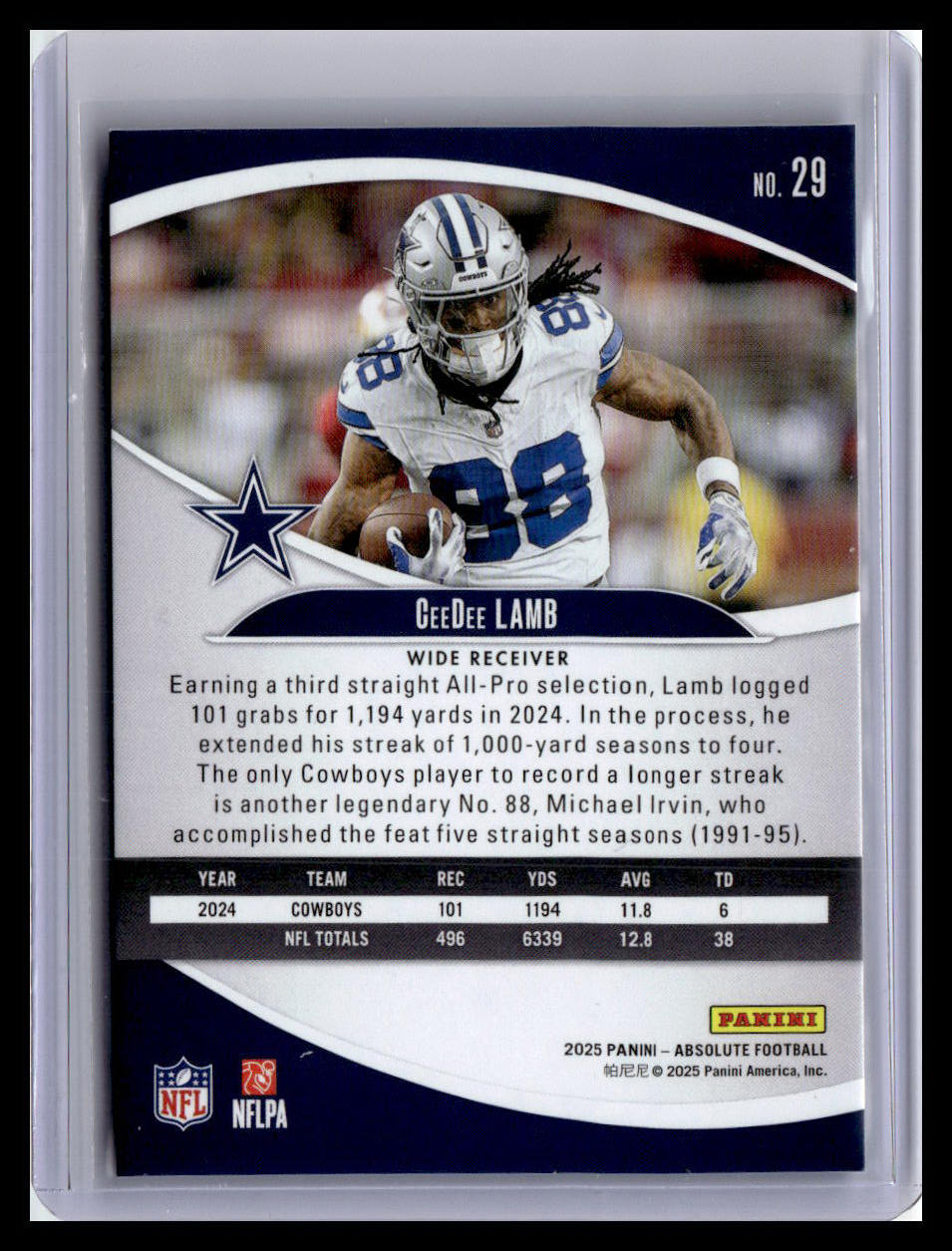 2025 Panini Absolute #29 CeeDee Lamb Red & Green