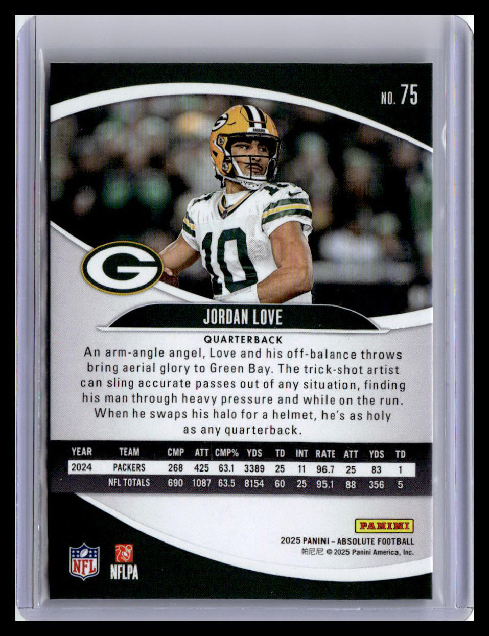 2025 Panini Absolute #75 Jordan Love Red & Green